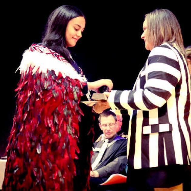 Bella-Rose Pua was awarded the Kaitataki Wahine Taonga for kapa haka leadership. Photo: Supplied