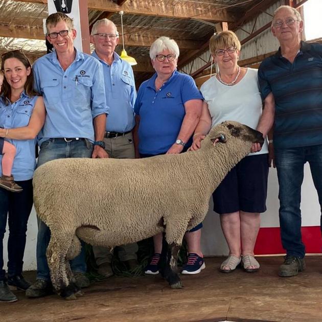 Cheviot farmers (from left) Jo with Ted, Mark, Ian and Trish Stevenson once paid $17,500 for a...