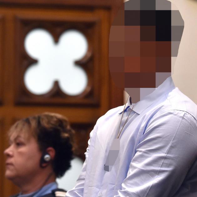 The 14-year-old accused, who has name suppression, in court. Photo: Peter McIntosh