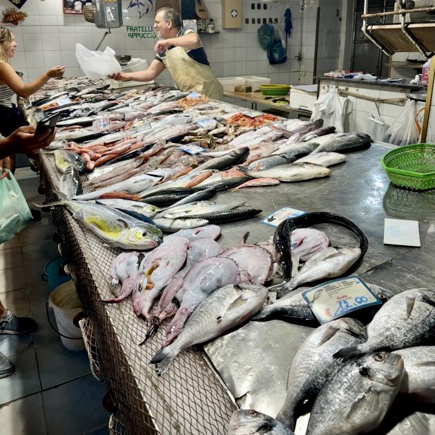 Fish at the Ortigia Market, Syracuse.