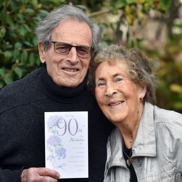 Tuppy Diack and his late wife Margaret celebrate Tuppy’s 90th birthday in 2020. PHOTO: ODT FILES