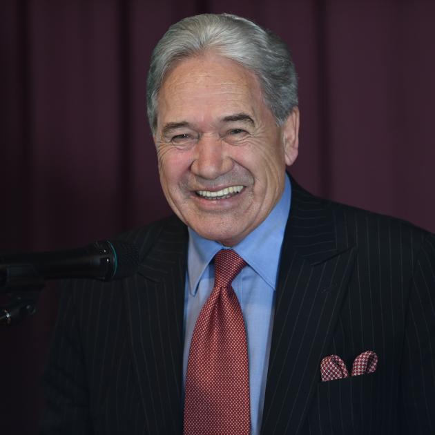 Winston Peters thoroughly enjoys his speech to the Otago Regional Investment Summit. PHOTO:...