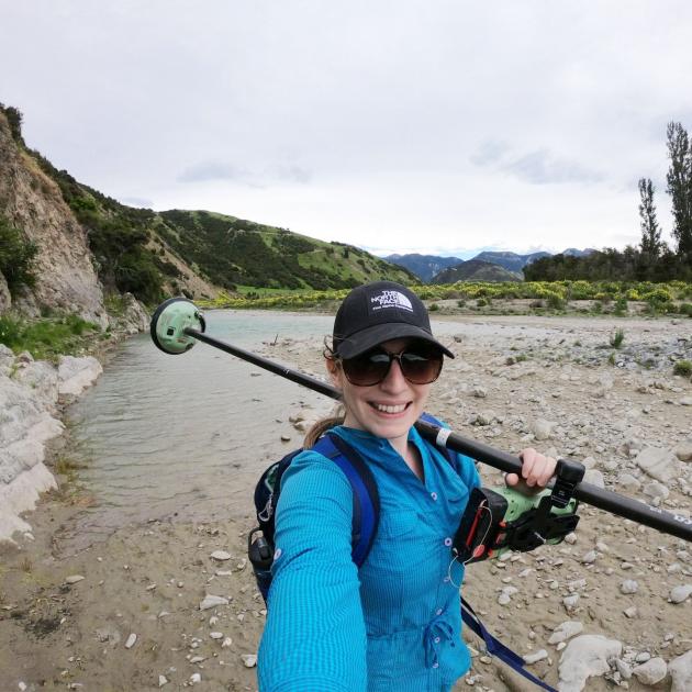 Erin McEwan exploring the Clarence River near Kaikōura which changed course significantly after...