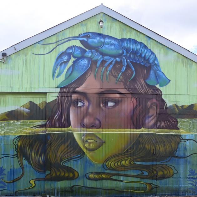 Former Wānaka artist Meep’s piece in Te Anau’s main street features a much-loved piece of kai...