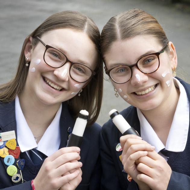 Otago Girls’ High School year 12 students Fleur de Clifford (left) and Lily Falcous, both 16,...