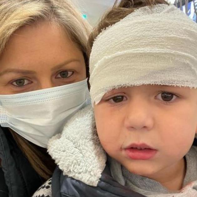 Toni Street's little boy Lachie, 3, had a nasty accident at his sister's hockey game and required...