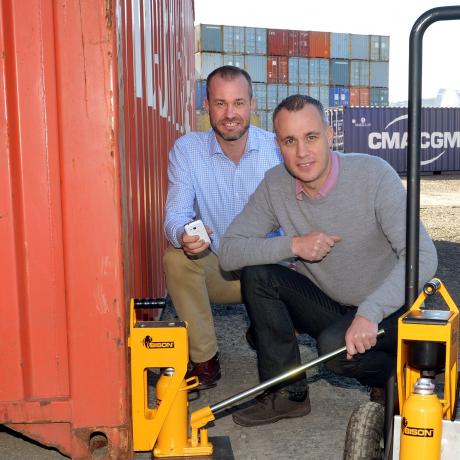 Brothers Greg (left) and Mark Fahey, of Dunedin-based shipping industry weighing company Bison...