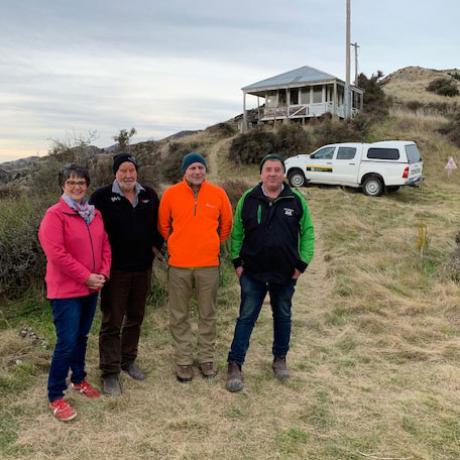 Historic site: From left, Deputy Mayor Marie Black, Gary McCracken (Waikari Hawarden Lions),...