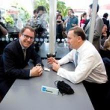 National Party leader John Key and Act Party member John Banks. Photo / Dean Purcell