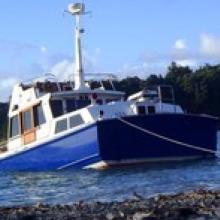 The 14m VIP Barge was commissioned by the Navy in 1980. Twitpic / Kate Malcolm