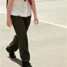 Arryn (15) was allowed by Kavanagh College to change uniform. Photo by Stephen Jaquiery.