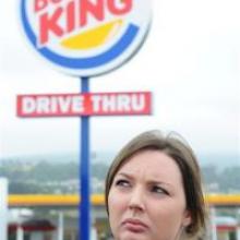 Burger King crew worker Julie Tyler outside the Andersons Bay Rd, Dunedin, outlet. Photo by Craig Baxter. 