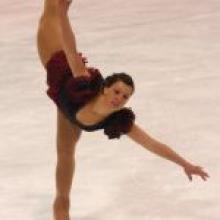 Morgan Figgins works on her moves at the Dunedin Ice stadium. Photo by Peter McIntosh.