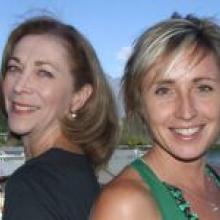 Trailblazer Katheline Switzer, left, with Olympic champion Sarah Ulmer. Photo by Chris Morris.
