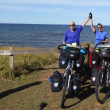 Kel and Sharon Fowler with their trusty bikes on Prince Edward Island, Canada.PHOTO: SUPPLIED

