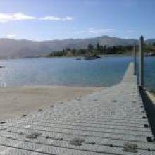 The new 72m Lake Hawea jetty.  Photo by Marjorie Cook