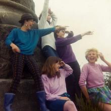1980s Dunedin band Look Blue Go Purple (clockwise from left) Francisca Griffin (then Kathy Bull),...