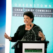 Deputy prime minister Paula Bennett talks tourism as she addresses the NZSki Business Lunch....