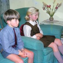 What a gorgeous image! Linda Doubleday (9), now of Waikouaiti, and brother Adrian (7)...