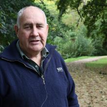 Board member Murray Paterson stands on the new section through the Mt Stuart Reserve. PHOTO: JOHN...