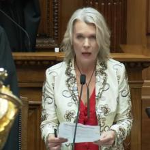 Ingrid Leary kicks off the parliamentary day. PHOTO: PARLIAMENT