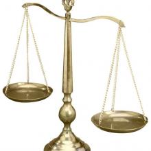 The scales of justice.