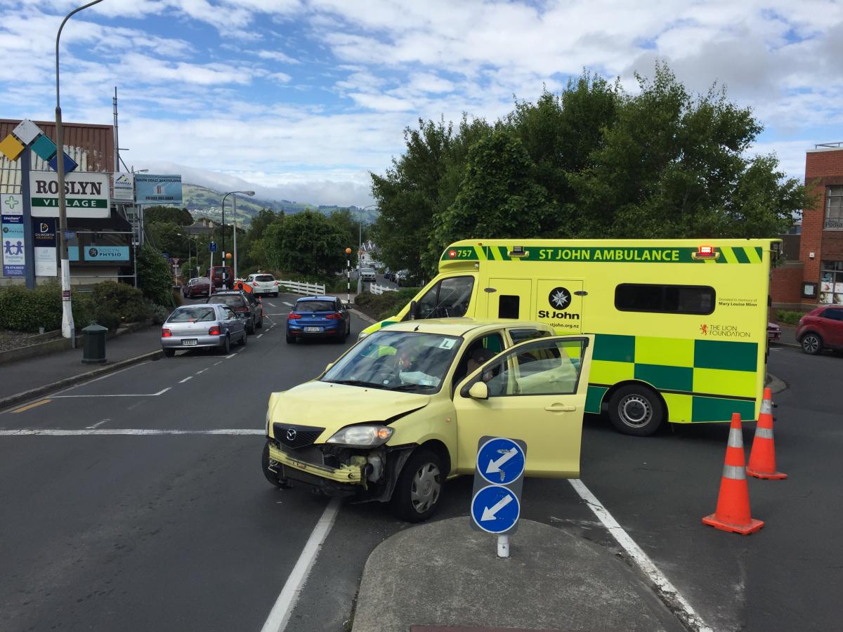 Minor injuries after car hits barrier on Highgate