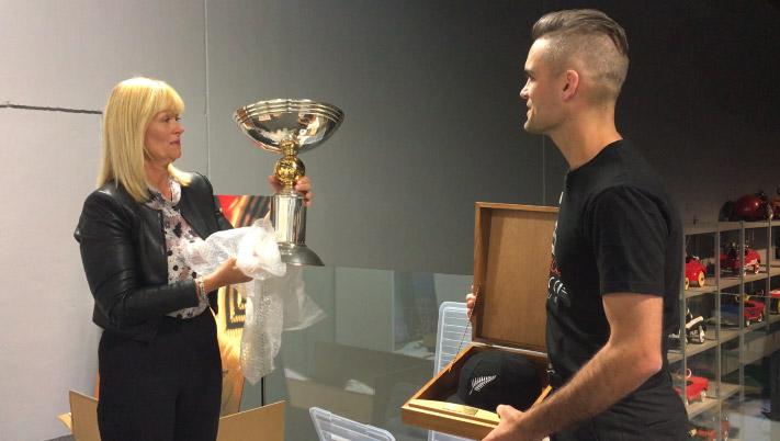 Cricket memorabilia on display in Invercargill transport museum