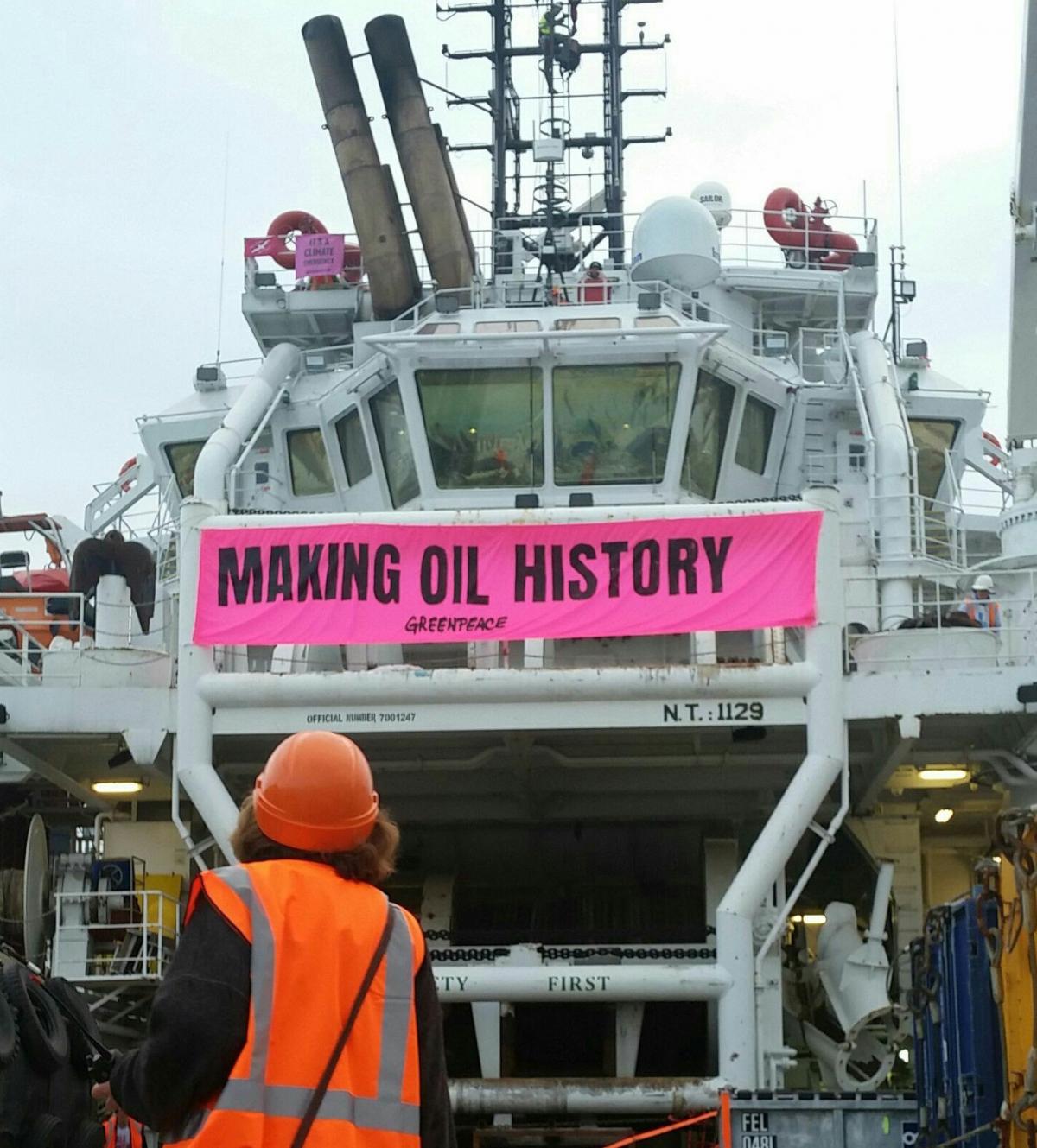Protesters Chained To Ship S Deck Otago Daily Times Online News