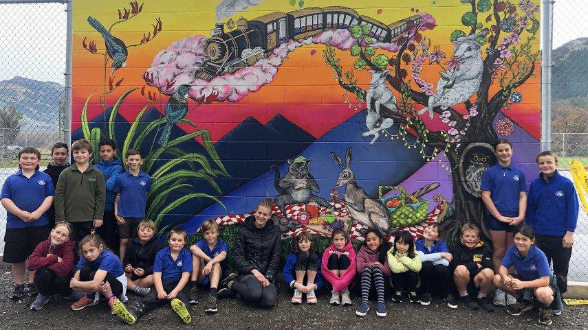 Banks Peninsula mural provides vivid view for pupils