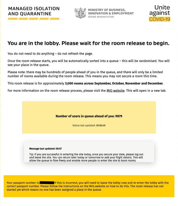 MIQueue: New booking system swamped by 22,000 people