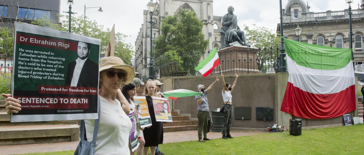 Supporters protest Iranian regime
