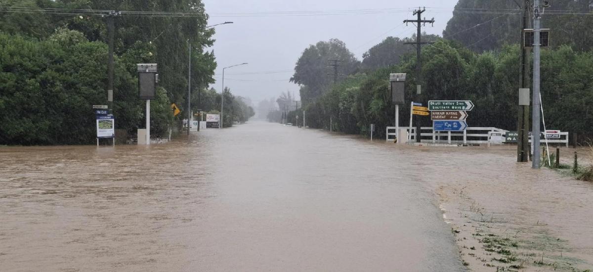 Akaroa to remain cut off overnight due to flooding, slips