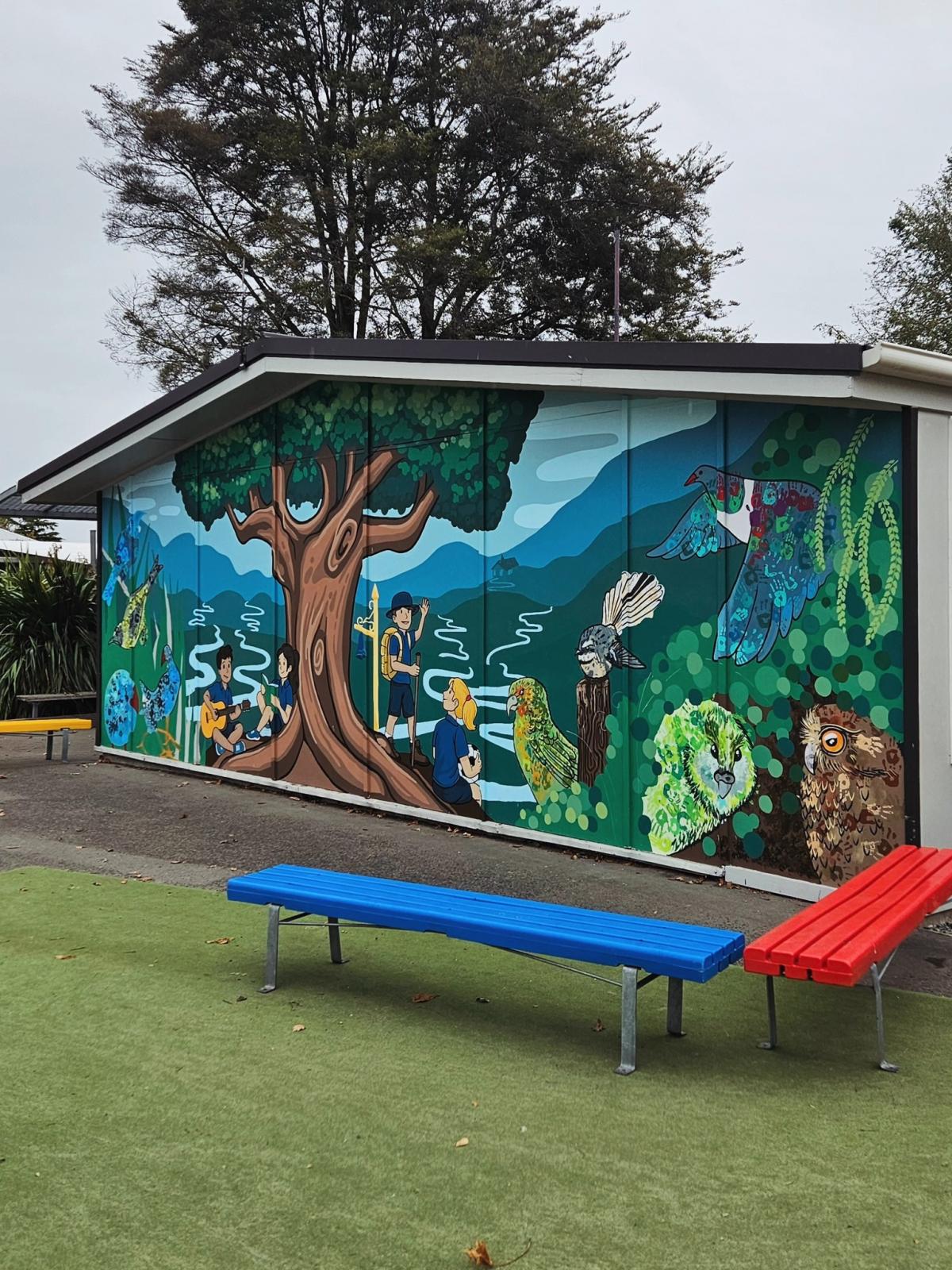 Pupils collaborate to create school's new mural