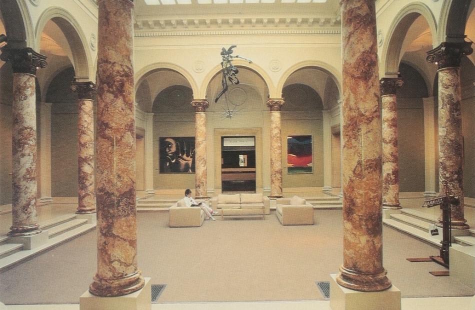 The central atrium of the Robert McDougall Art Gallery in the early 1990s. Photo: Canterbury...