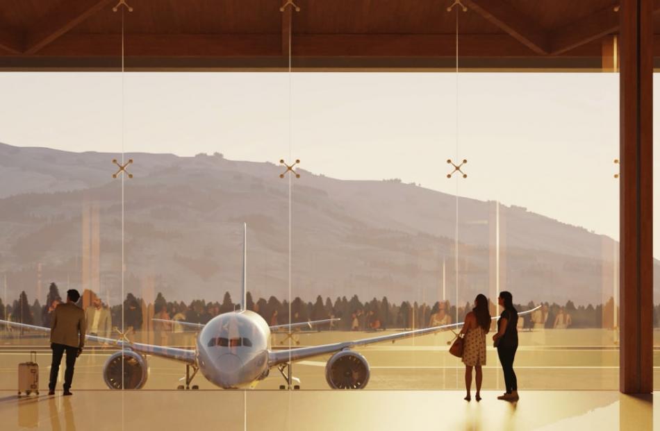A concept image of the terminal at the proposed Tarras Airport. Photo: Supplied