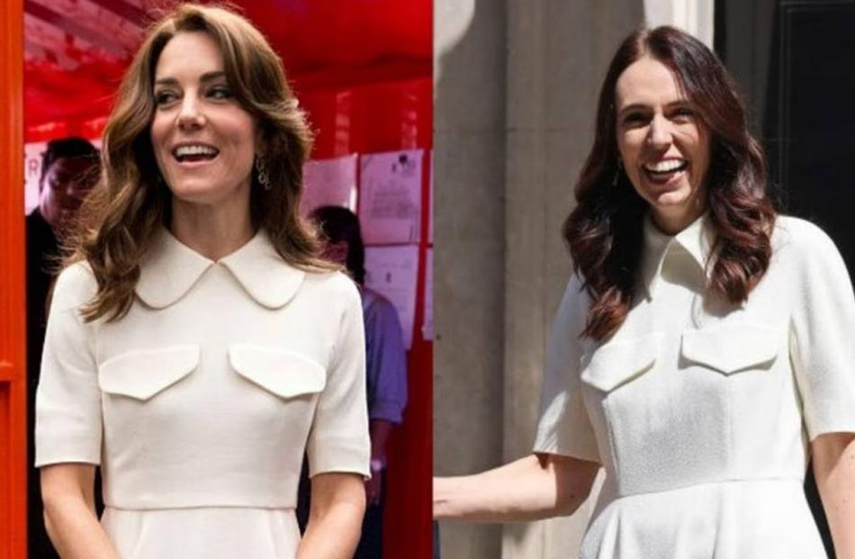 Jacinda Ardern wore an Emilia Wickstead dress almost identical to one worn by Kate Middleton in...