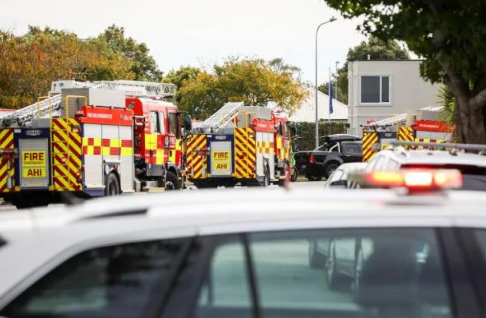 Firefighters battle the blaze in the Bishopdale home. Photo: RNZ/Nathan McKinnon