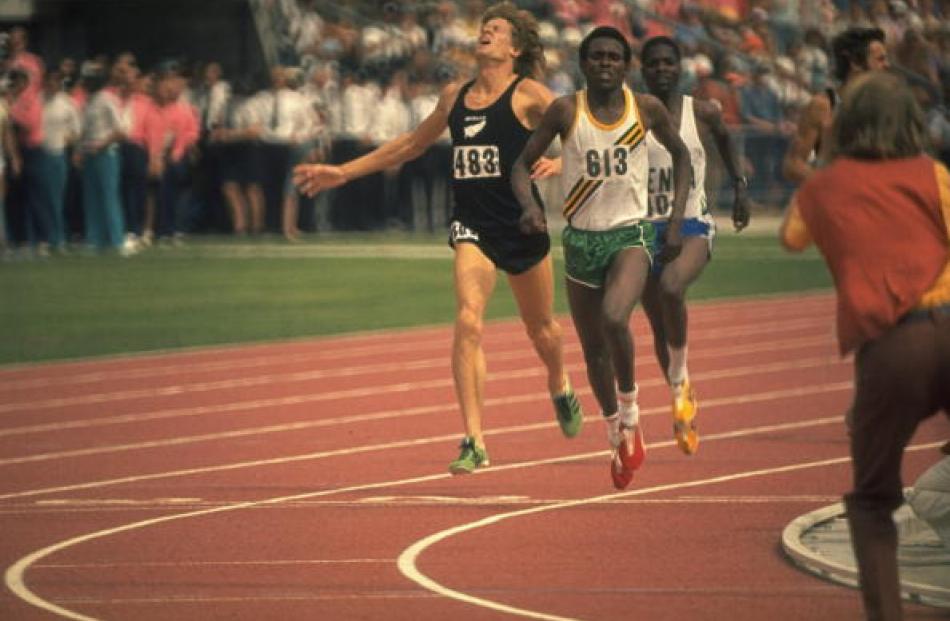 Filbert Bayi beat John Walker to set a new world record at the 1974 Commonwealth Games. Photo:...