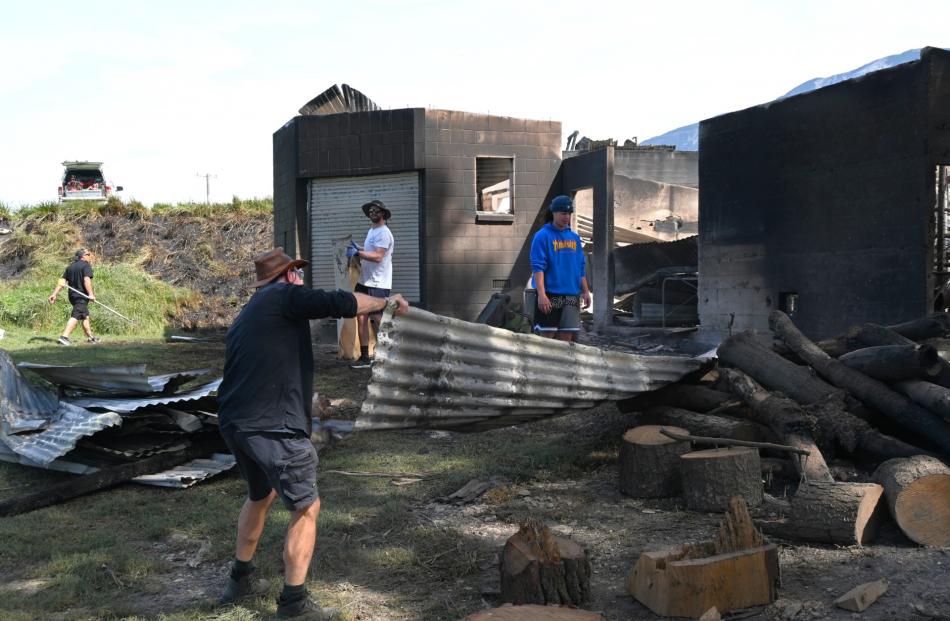 The burnt out remains of the slaughterhouse, shearing shed, piggery, cowshed and numerous yards...