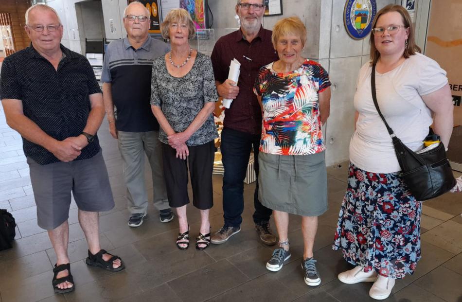 Rolleston Residents Association vice-chair Jens Christensen (fourth from left) and supporters ...