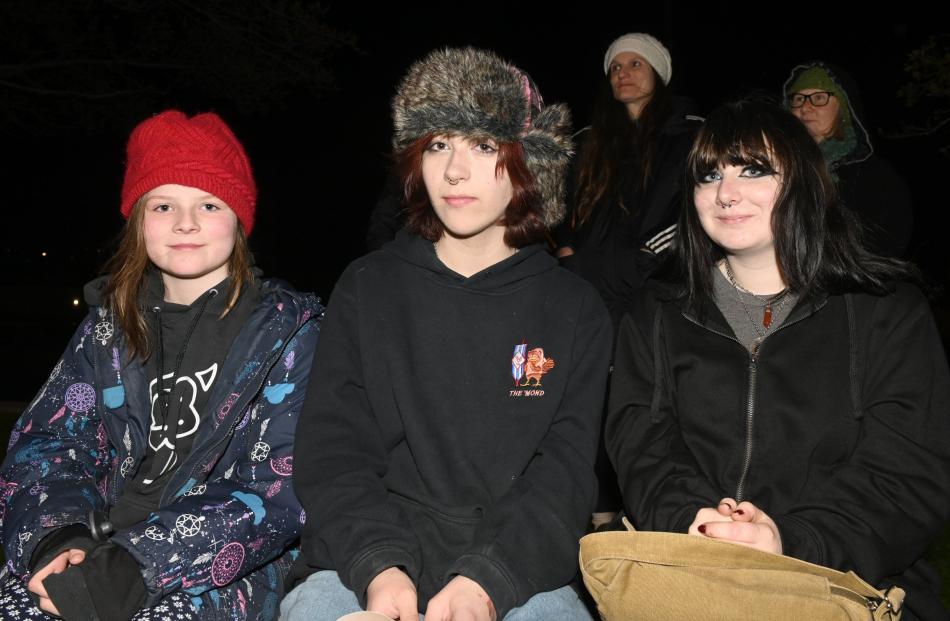 Lumi Robertson, 9, of Waitati, Lemon Turei, 15, of Dunedin, and Poppy Forest, 15,
of Dunedin.