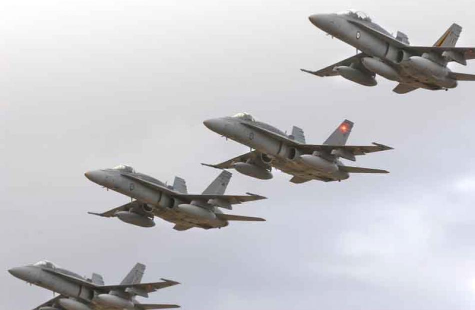 With a top speed of 2,200kmph and a ceiling of 45 000 ft, the RAAF F/A-18 Hornet fighters were...