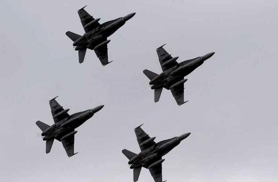 The Royal Australian Air force F/A-18 Hornet Fighters. Photo by Peter McIntosh.