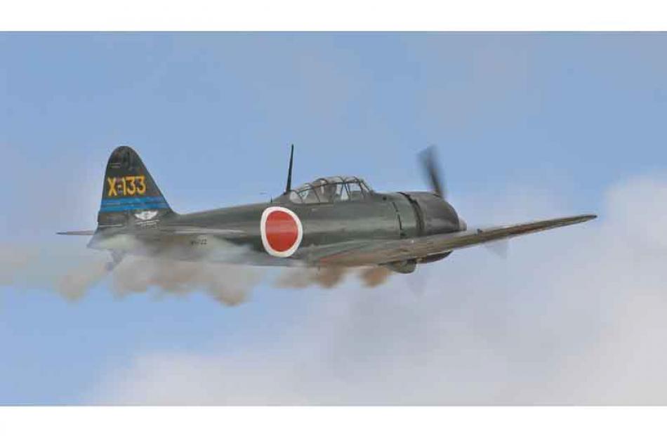 The Japanese Mitsubishi Zero, scourge of the Pacific during WWII, shows off its  manoeuvrability....