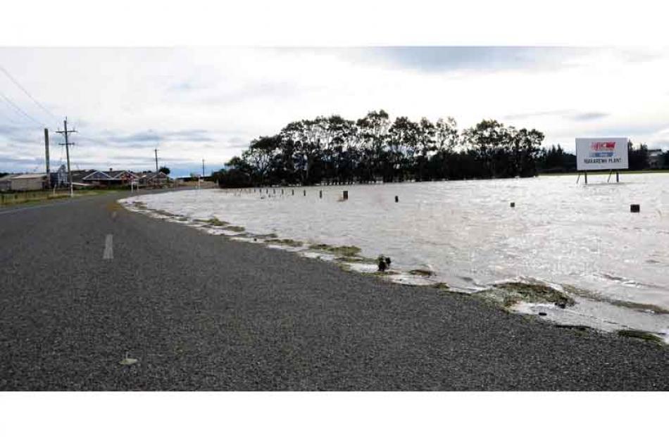 Flood waters near Wallacetown.