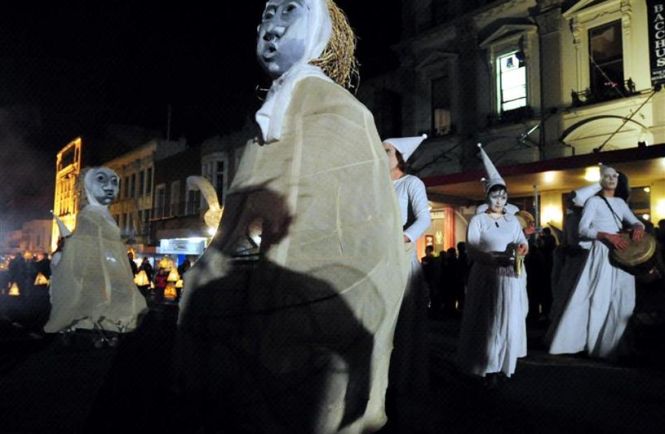 Elaborate costumes in the Dunedin midwinter carnival.