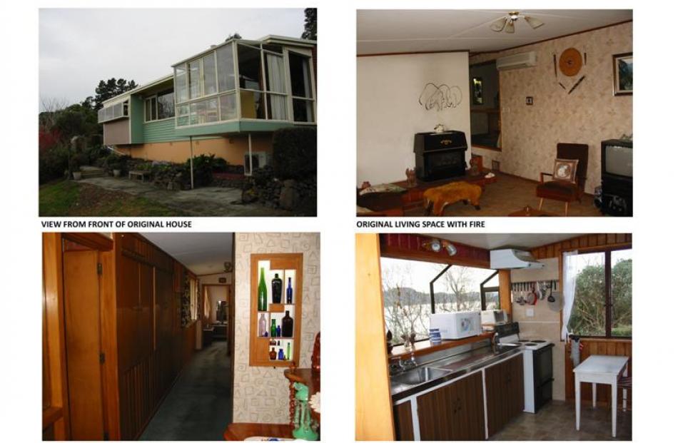BEFORE: The house in 1957 before the owner boxed out the front windows. The old lounge. The...