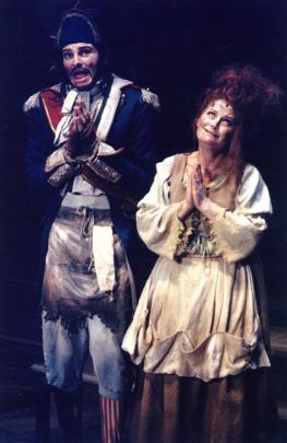 Lynda Milligan as Madame Thenardier and Daniel Towse playing Thenardier, in the Christchurch Operatic Society production of Les Miserables at the Isaac Theatre Royal in 1994. Photo by Lloyd Park.
