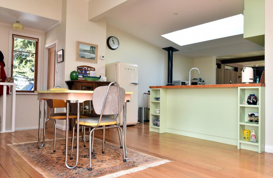 A Formica-topped table is one of several pieces of vintage furniture in the house. Photo: Gregor Richardson